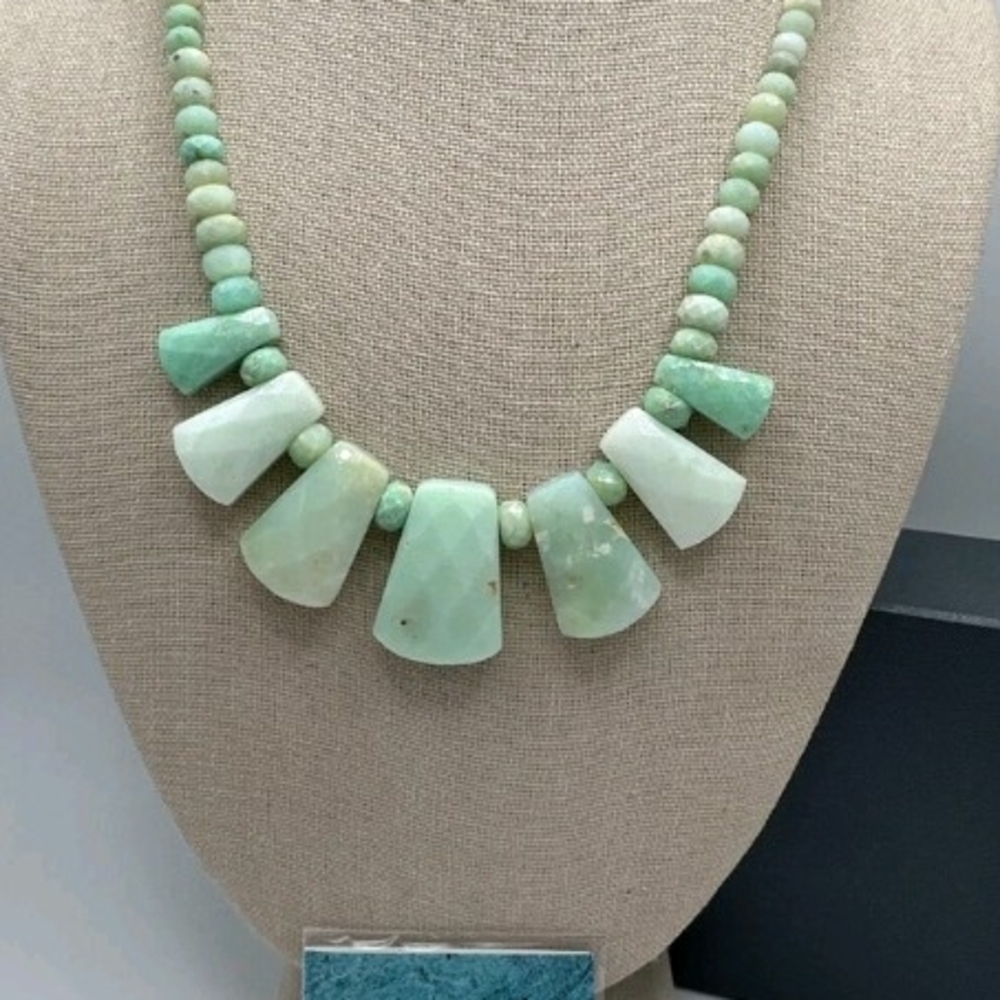 Jay King Mint Green Opal Stone Necklace